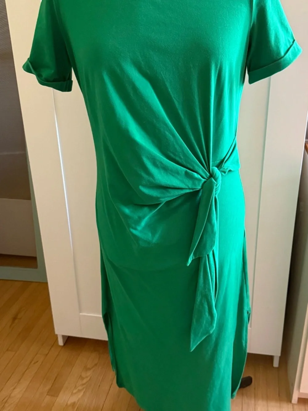 Sezane Emerald Green Pippa knotfront Dress M - Picture 5 of 7